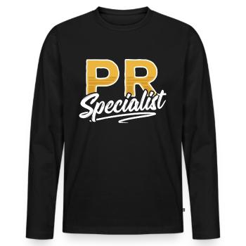 PR Spezialist Beruf Public Relations Job - Männer Premium Bio Langarmshirt - Schwarz - Vorne - Nico (187cm)