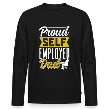 Fier père travailleur autonome Travailleur autonome - T-shirt manches longues Premium bio Homme - noir - Devant - Nico (187cm)