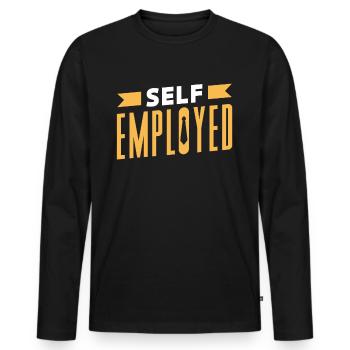 Freelance indépendant Freelance - T-shirt manches longues Premium bio Homme - noir - Devant - Nico (187cm)