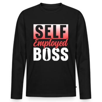 Patron indépendant Freelance Indépendant - T-shirt manches longues Premium bio Homme - noir - Devant - Nico (187cm)