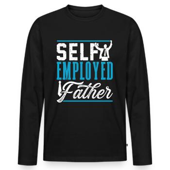 Self-employed father Self-employed Freelancer - Men's Premium Organic Long Sleeve Shirt - black - Front - Nico (187cm)
