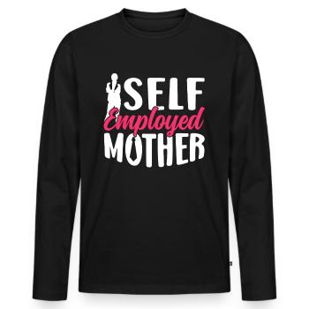Indépendant Maman Freelance Indépendant - T-shirt manches longues Premium bio Homme - noir - Devant - Nico (187cm)