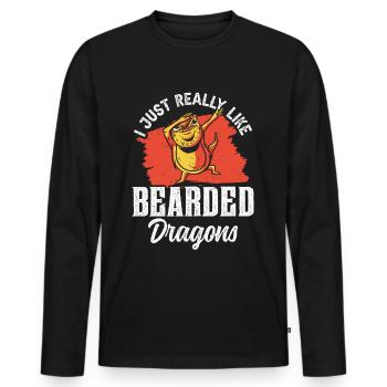I just like bearded dragons very much Bearded Dragon - Men's Premium Organic Long Sleeve Shirt - black - Front - Nico (187cm)