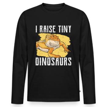 Ich Ziehe Winzige Dinosaurier Auf Bearded Dragon - Männer Premium Bio Langarmshirt - Schwarz - Vorne - Nico (187cm)