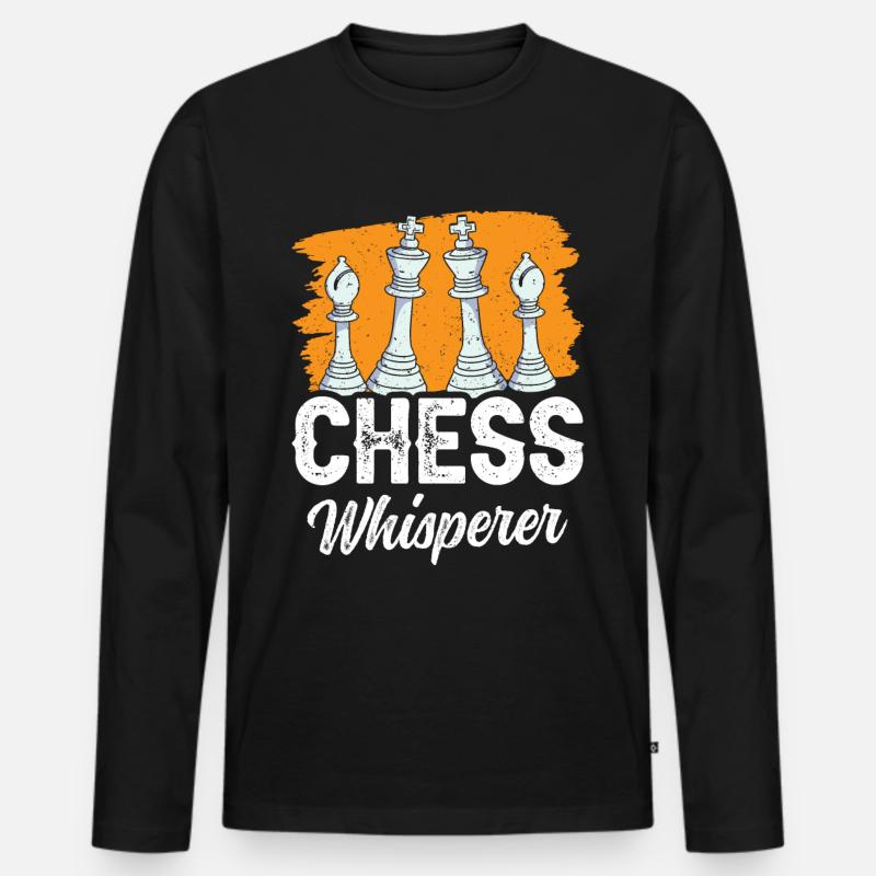 Schachflüsterer Schach Flüsterer Schachspieler - Männer Premium Bio Langarmshirt - Schwarz