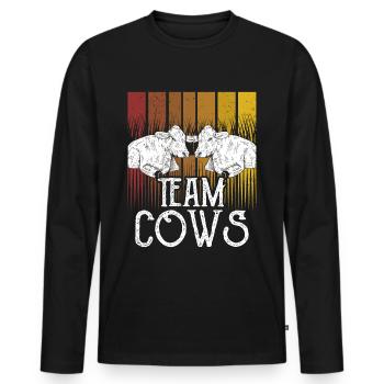 Team Cows Farm Cow Dairy cow Animals - Men's Premium Organic Long Sleeve Shirt - black - Front - Nico (187cm)