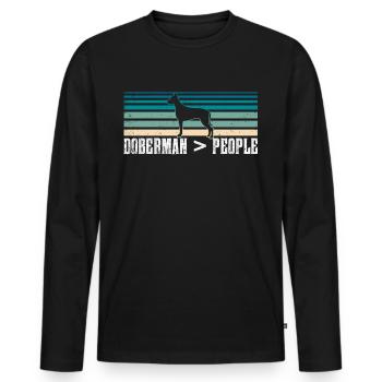 Doberman > humains Dobermans Doberman chiens - T-shirt manches longues Premium bio Homme - noir - Devant - Nico (187cm)