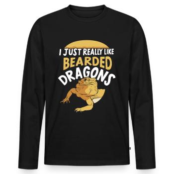 I just like bearded dragons very much Bearded Dragon - Men's Premium Organic Long Sleeve Shirt - black - Front - Nico (187cm)