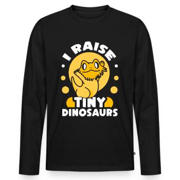 Ich Ziehe Winzige Dinosaurier Auf Bearded Dragon - Männer Premium Bio Langarmshirt - Schwarz - Vorne - Nico (187cm)