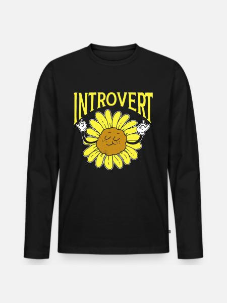 Introverted Shy Sarcasm Introverted - Men's Premium Organic Long Sleeve Shirt - black