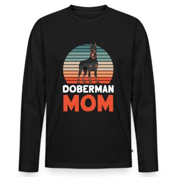 Doberman Maman Doberman Chiens Dobermans - T-shirt manches longues Premium bio Homme - noir - Devant - Nico (187cm)