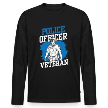 Police Officer Veteran Police Policeman Pension - Men's Premium Organic Long Sleeve Shirt - black - Front - Nico (187cm)