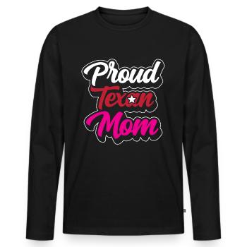 Fière mère texane Texas Texas Texan - T-shirt manches longues Premium bio Homme - noir - Devant - Nico (187cm)