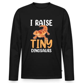 J’élève de minuscules dinosaures sur Bearded Dragon - T-shirt manches longues Premium bio Homme - noir - Devant - Nico (187cm)