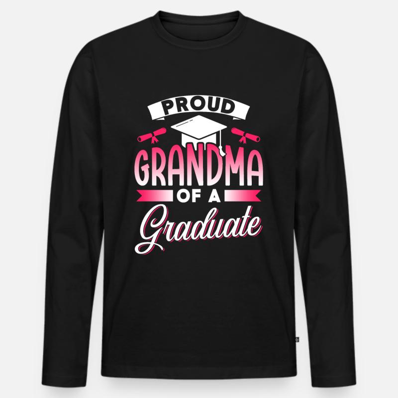 Stolze Großmutter Eines Absolventen Absolvent - Männer Premium Bio Langarmshirt - Schwarz