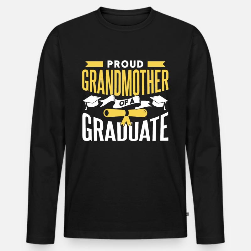 Stolze Großmutter Eines Absolventen Absolvent - Männer Premium Bio Langarmshirt - Schwarz