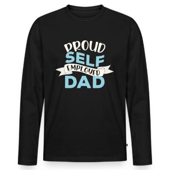Fier père travailleur autonome Travailleur autonome - T-shirt manches longues Premium bio Homme - noir - Devant - Nico (187cm)