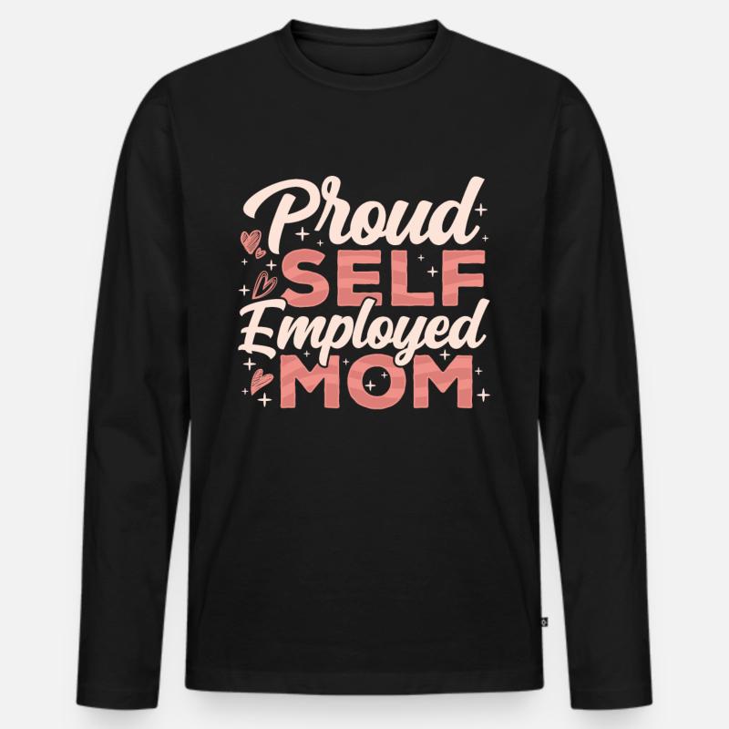 Stolze Selbständige Mutter Selbstständig - Männer Premium Bio Langarmshirt - Schwarz