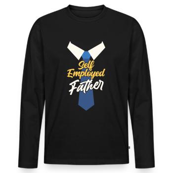 Père indépendant Freelance Indépendant - T-shirt manches longues Premium bio Homme - noir - Devant - Nico (187cm)