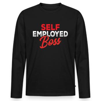 Patron indépendant Indépendant Freelance - T-shirt manches longues Premium bio Homme - noir - Devant - Nico (187cm)
