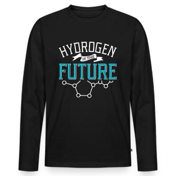 L’hydrogène est le futur élément hydrogène - T-shirt manches longues Premium bio Homme - noir - Devant - Nico (187cm)