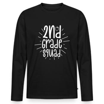 Second Grade Team Second Class Teachers - Men's Premium Organic Long Sleeve Shirt - black - Front - Nico (187cm)