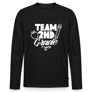 Team Second Class Second Grader School Teacher - Men's Premium Organic Long Sleeve Shirt - black - Front - Nico (187cm)