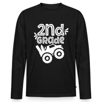 Second Class Students School Second Grade Teachers - Men's Premium Organic Long Sleeve Shirt - black - Front - Nico (187cm)