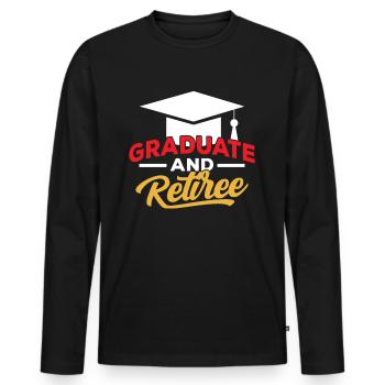 Diplômés et retraités diplômés-entreprise - T-shirt manches longues Premium bio Homme - noir - Devant - Nico (187cm)