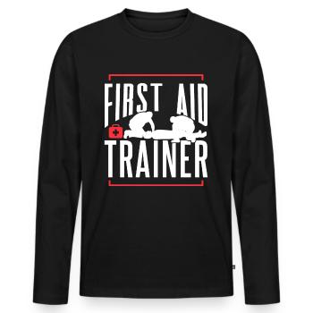 Erste Hilfe Ausbilder Kurs Sofortmaßnahmen Lehrer - Männer Premium Bio Langarmshirt - Schwarz - Vorne - Nico (187cm)
