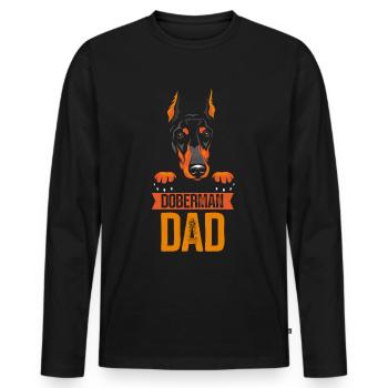 Doberman Papa Doberman Doberman Chiens - T-shirt manches longues Premium bio Homme - noir - Devant - Nico (187cm)