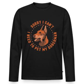 Ne puis-je pas avoir à caresser mon Doberman - T-shirt manches longues Premium bio Homme - noir - Devant - Nico (187cm)