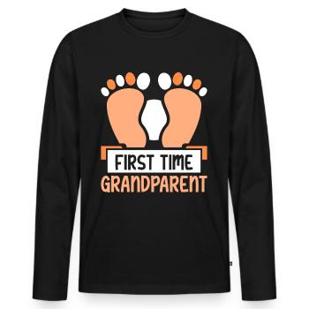 For the first time grandparents pregnant sweet first time - Men's Premium Organic Long Sleeve Shirt - black - Front - Nico (187cm)