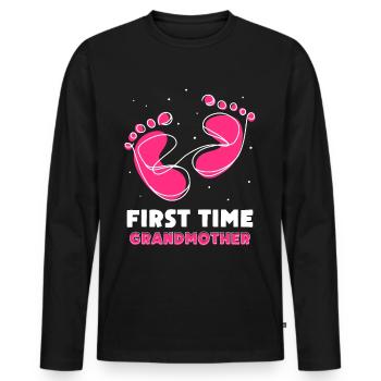 The first time grandmother sweet first time grandparents - Men's Premium Organic Long Sleeve Shirt - black - Front - Nico (187cm)
