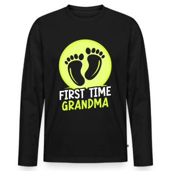 The first time grandma grandparents first time sweet - Men's Premium Organic Long Sleeve Shirt - black - Front - Nico (187cm)