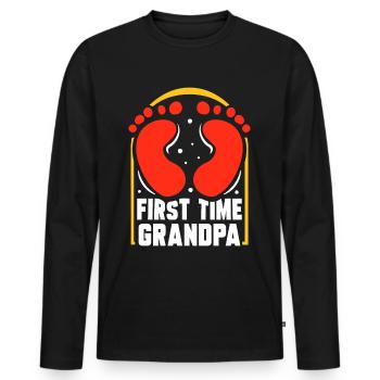 The first time grandpa first time grandparents sweet - Men's Premium Organic Long Sleeve Shirt - black - Front - Nico (187cm)