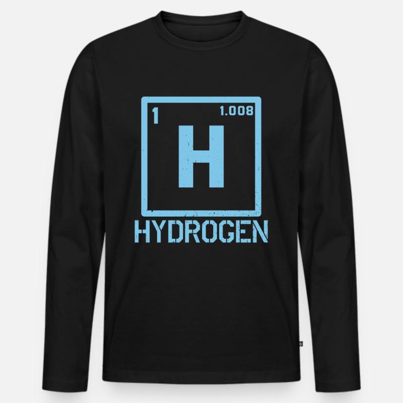Wasserstoff Element Hydrogen Energie - Männer Premium Bio Langarmshirt - Schwarz
