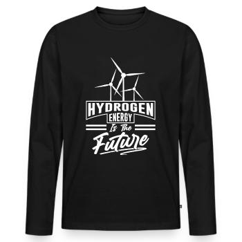 L’hydrogène est l’élément d’avenir L’hydrogène - T-shirt manches longues Premium bio Homme - noir - Devant - Nico (187cm)
