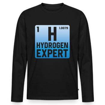 Hydrogen Expert Élément d’énergie hydrogène - T-shirt manches longues Premium bio Homme - noir - Devant - Nico (187cm)