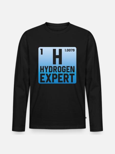 Hydrogen Expert Hydrogen Energy Element - Men's Premium Organic Long Sleeve Shirt - black