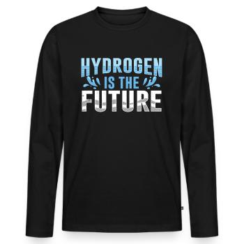 L’hydrogène est l’élément d’avenir L’hydrogène - T-shirt manches longues Premium bio Homme - noir - Devant - Nico (187cm)
