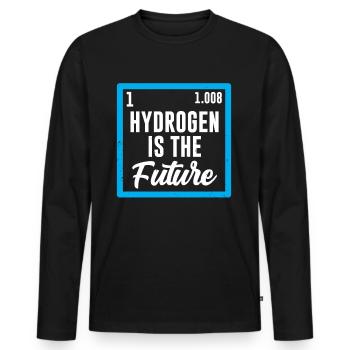 L’hydrogène est le futur élément hydrogène - T-shirt manches longues Premium bio Homme - noir - Devant - Nico (187cm)