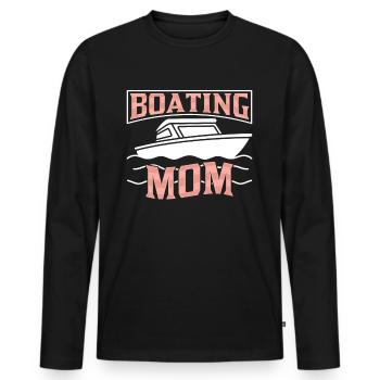Boating Mother Yacht Ship Boating Boat - Men's Premium Organic Long Sleeve Shirt - black - Front - Nico (187cm)