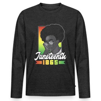Juneteenth 1865 African American Black Afrika - Männer Premium Bio Langarmshirt - Anthrazit meliert - Vorne - Nico (187cm)