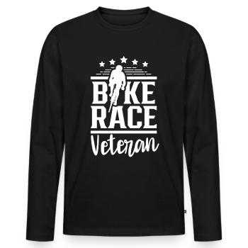 Cycling Veteran Bicycle Race Cyclist - Men's Premium Organic Long Sleeve Shirt - black - Front - Nico (187cm)