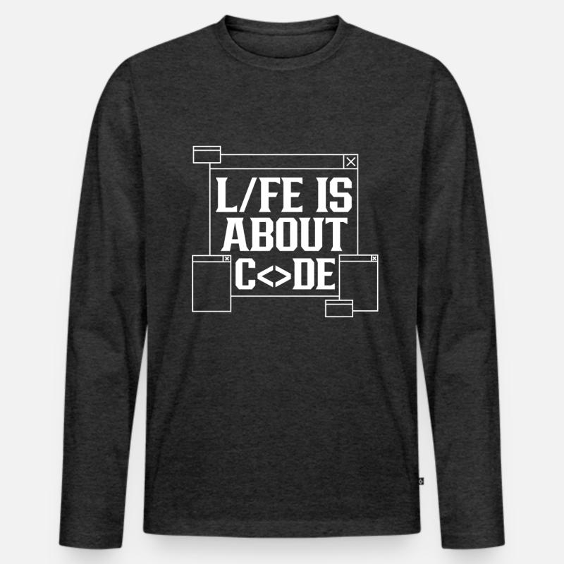 La vie est une question de codeur de code T-shirt manches longues Premium bio Homme