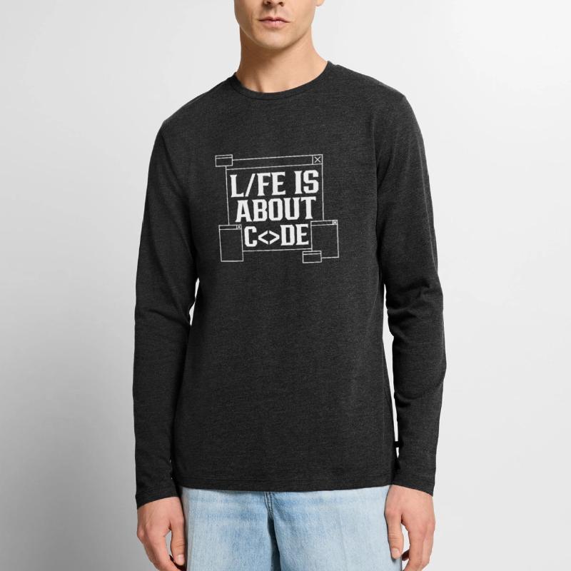 La vie est une question de codeur de code T-shirt manches longues Premium bio Homme