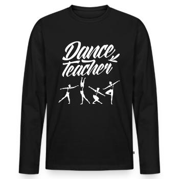 Professeur de danse classique Professeur de danse École de danse - T-shirt manches longues Premium bio Homme - noir - Devant - Nico (187cm)