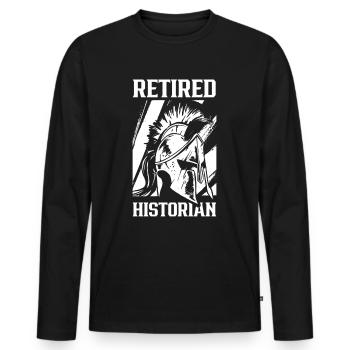 Historien à la retraite Histoire Histoire Profession - T-shirt manches longues Premium bio Homme - noir - Devant - Nico (187cm)