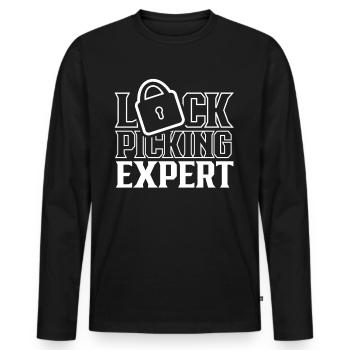 Lockpicking Experte Lock Picking Knacken Schloss - Männer Premium Bio Langarmshirt - Schwarz - Vorne - Nico (187cm)